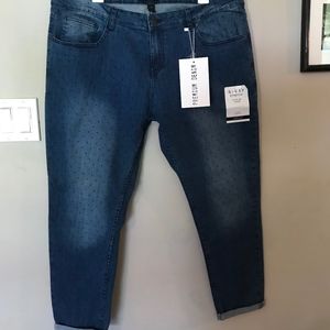 Plus Size Polkadot crop jeans